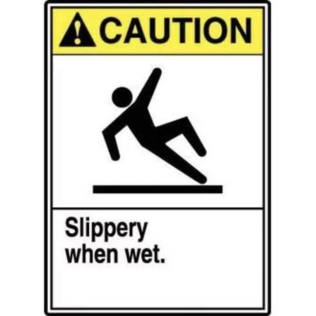 Accuform ANSI CAUTION SAFETY SIGN SLIPPERY MSTF663XV MSTF663XV